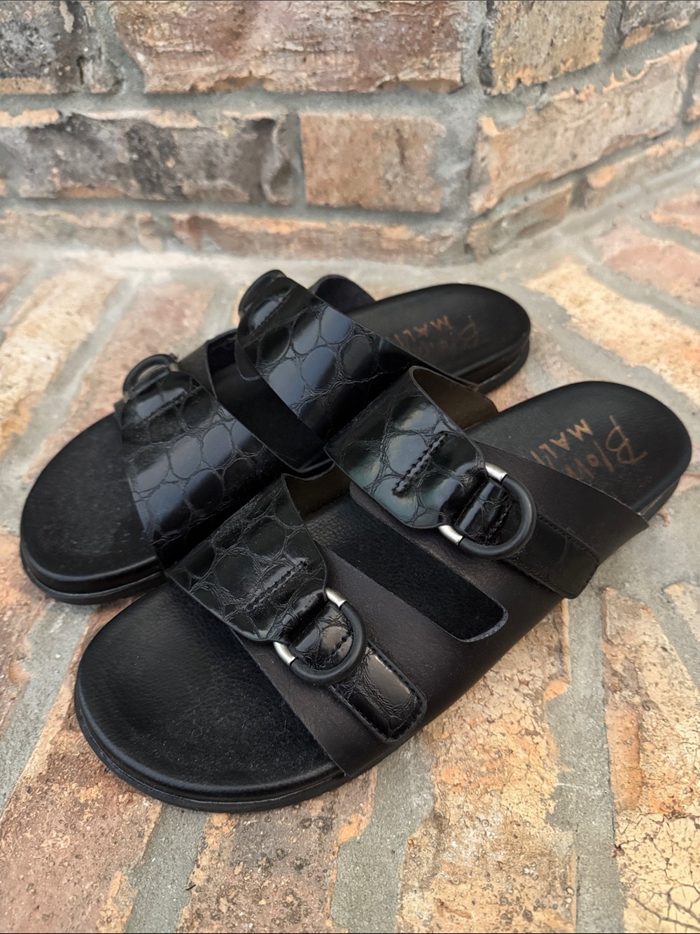 BLOWFISH MALIBU Women's Black Slide Sandals with Buckle Straps Size 11